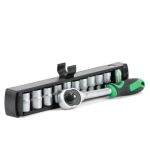 Набор головок 5-14 мм, 1/4", рукоятка с храповым механизмом, 10 ед. INTERTOOL ET-6008