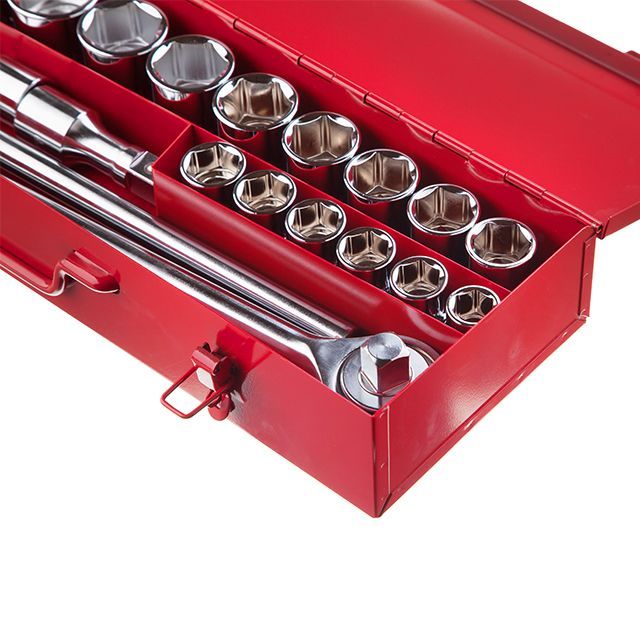 Набір інструментів 3/4", 20 од. (гол. 19-50 мм) металевий кейс INTERTOOL ET-6024