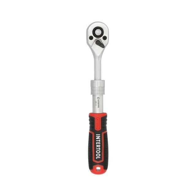 Рукоятка с храповым механизмом телескопическая STORM, 1/4", 72 зуба, Cr-V INTERTOOL ET-8004
