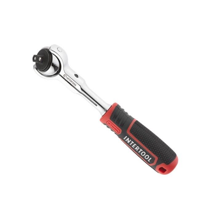 Рукоятка с храповым механизмом поворотная STORM, 72 зуба 1/4", Cr-V INTERTOOL ET-8007