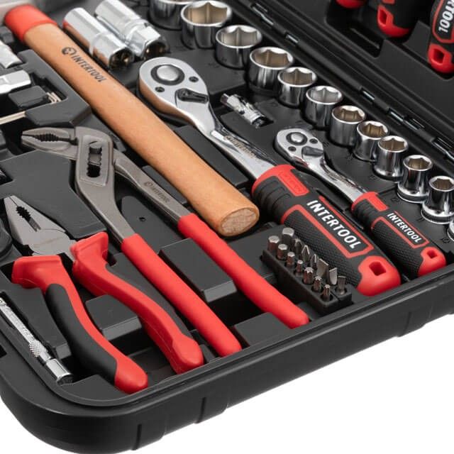 Набор инструментов 1/2" & 1/4", 100 ед., Cr-V STORM INTERTOOL ET-8100
