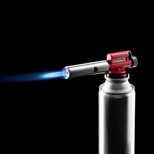 Горелка газовая с пьезозажиганием, цельнометаллический корпус INTERTOOL GB-0027