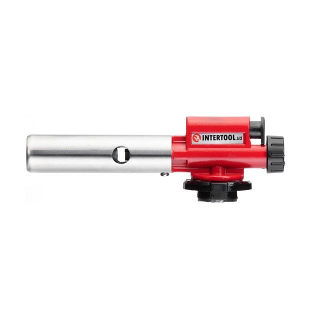 Горелка газовая с пьезозажиганием, цельнометаллический корпус INTERTOOL GB-0027