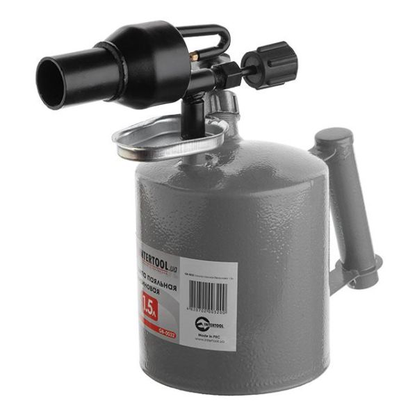 Лампа паяльная бензиновая 1,5 л INTERTOOL GB-0032