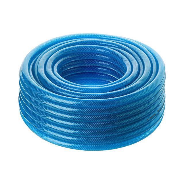 Шланг для води тришаровий, синій, 1/2", 30 м, армований, PVC INTERTOOL GE-4055