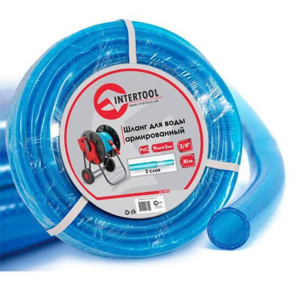 Шланг для воды 3-х слойный, 3/4", 30 м, армированный, PVC INTERTOOL GE-4075 Шланг для воды 3-х слойный, 3/4", 30 м, армированный, PVC INTERTOOL GE-4075
