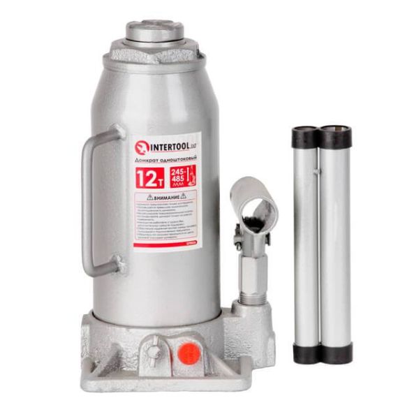 Домкрат "столбик" одноштоковый 12т, 245-485 мм INTERTOOL GT0026