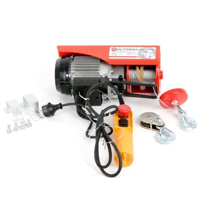 Лебедка электрическая 220/230В, 500Вт, 125/250 кг, трос 3.0мм*12м INTERTOOL GT1481