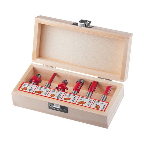 Набор фрез по дереву, 6 ед. INTERTOOL HT-0072 Набор фрез по дереву, 6 ед. INTERTOOL HT-0072