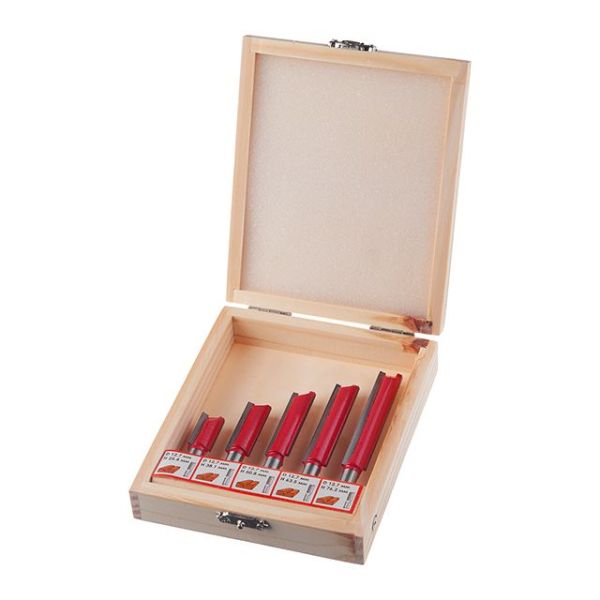 Набор фрез пазовых прямых, 5 ед. INTERTOOL HT-0075 Набор фрез пазовых прямых, 5 ед. INTERTOOL HT-0075