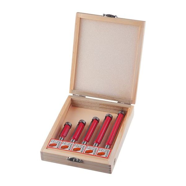 Набор фрез кромочных прямых, 5 ед. INTERTOOL HT-0076 Набор фрез кромочных прямых, 5 ед. INTERTOOL HT-0076