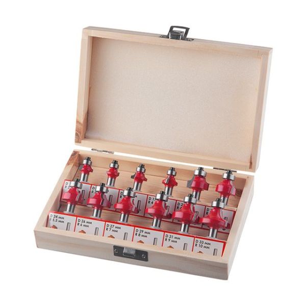 Набор фрез калевочных, 12 ед. INTERTOOL HT-0077