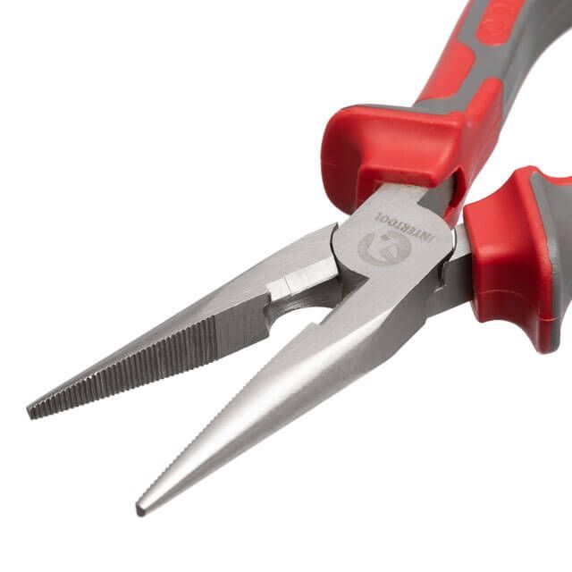 Длинногубцы прямые 160 мм, С55 INTERTOOL HT-0127