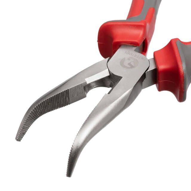 Длинногубцы изогнутые 160 мм С55 INTERTOOL HT-0131