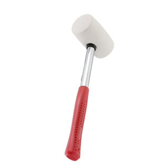 Киянка резиновая 450 г, белая резина, метал. ручка INTERTOOL HT-0227