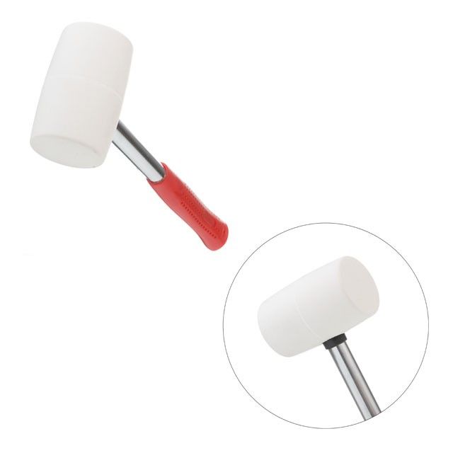 Киянка резиновая 450 г, белая резина, метал. ручка INTERTOOL HT-0227