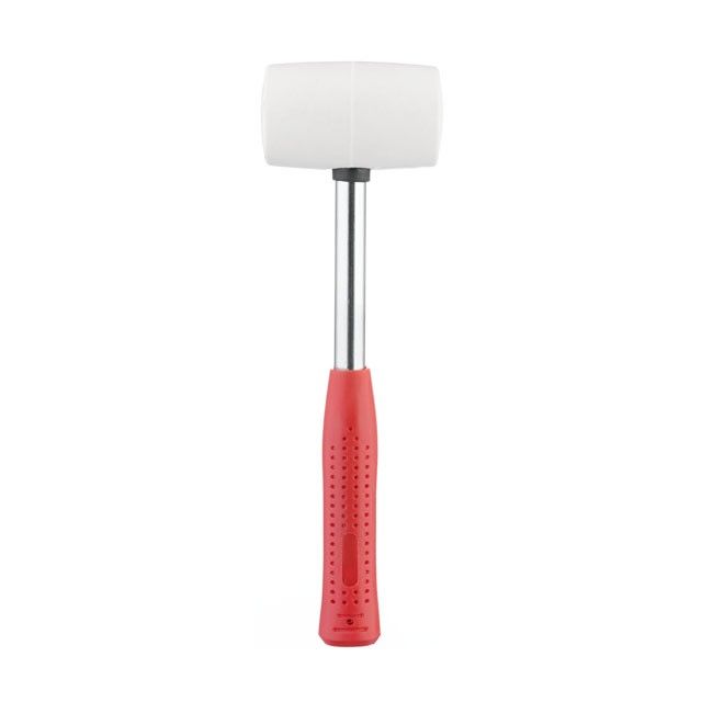 Киянка резиновая 450 г, белая резина, метал. ручка INTERTOOL HT-0227