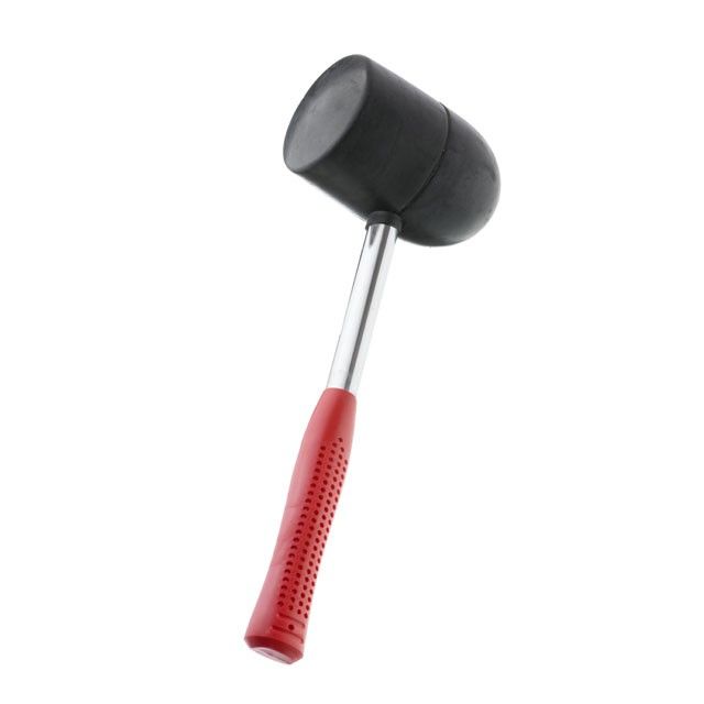 Киянка резиновая 1250 г, черная резина, металлическая ручка INTERTOOL HT-0228