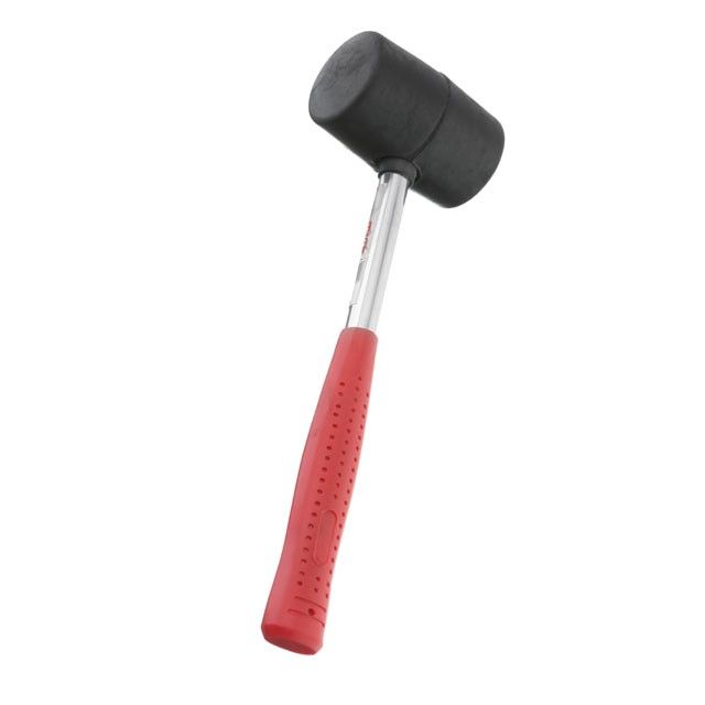 Киянка резиновая 340 г, черная резина, метал. ручка INTERTOOL HT-0229