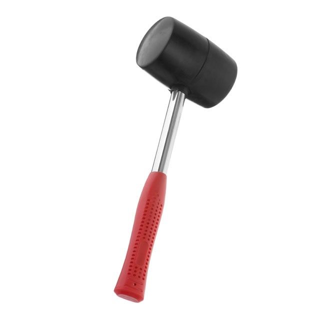 Киянка резиновая 900 г, черная резина, метал. ручка INTERTOOL HT-0233