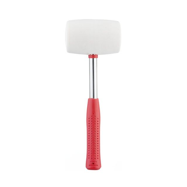 Киянка резиновая 680 г, белая резина, метал. ручка INTERTOOL HT-0235