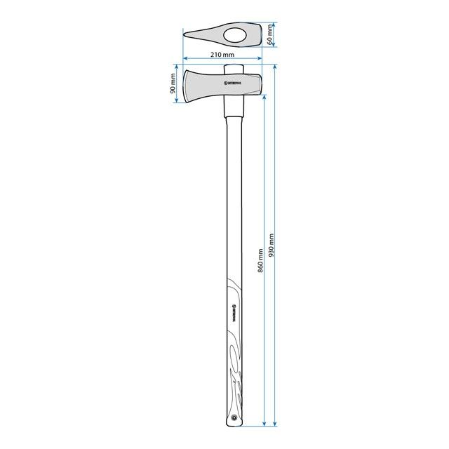 Колун кованый 2500 г, ручка из фибергласса INTERTOOL HT-0273