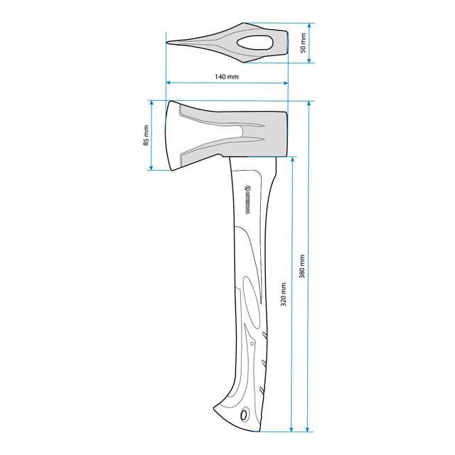 Колун кованый 1000 г, ручка из фибергласса INTERTOOL HT-0274