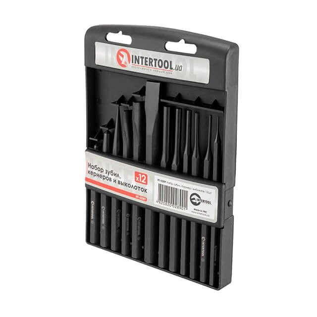 Набор зубил, кернеров и выколоток, 12 ед. INTERTOOL HT-0289