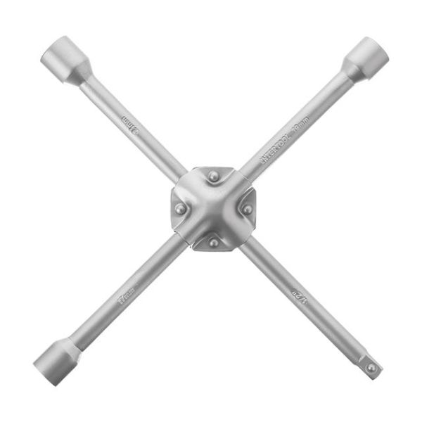 Ключ баллонный крестовой укрепленный 14"x355 мм, 16 мм, 17, 19, 21 мм INTERTOOL HT-1604