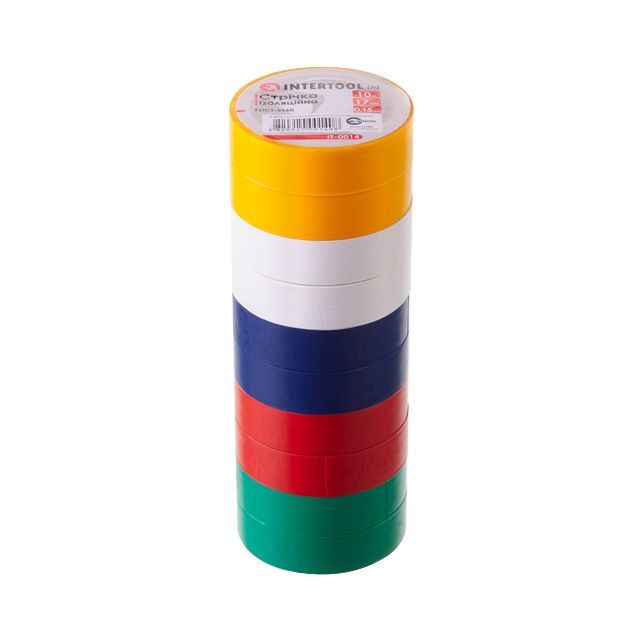 Лента изоляционная 10 м, 17*0,15 мм, цветная (уп. 10 ед.) INTERTOOL IT-0014
