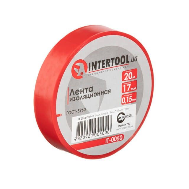Лента изоляционная 20 м, 17* 0.15 мм, красная INTERTOOL IT-0050