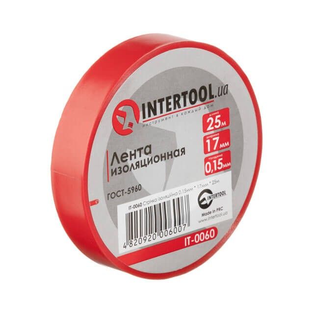 Лента изоляционная 25 м, 17*0.15 мм, красная INTERTOOL IT-0060