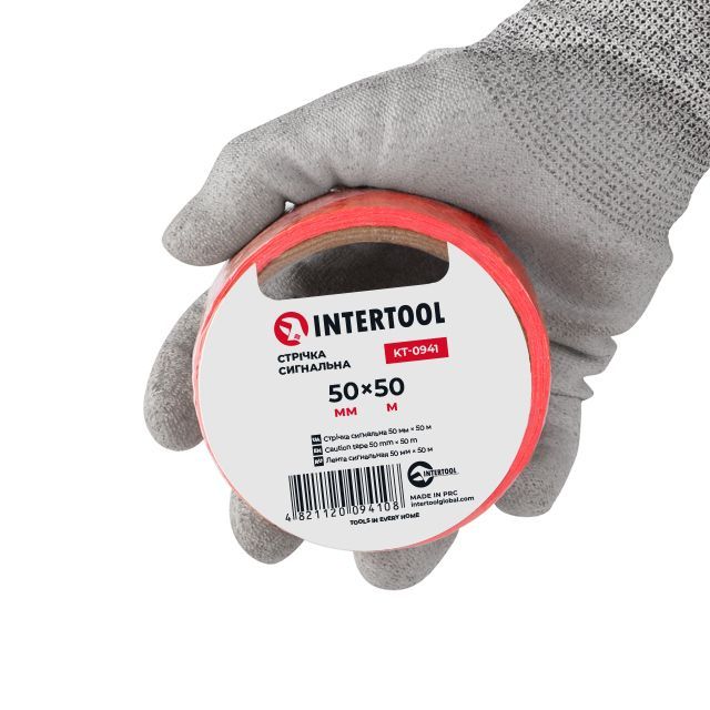 Лента сигнальная 50 м, 50 мм INTERTOOL KT-0941