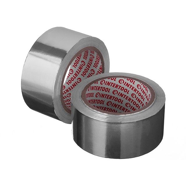 Скотч алюминиевый термостойкий 25 м, 50 мм INTERTOOL KT-0992
