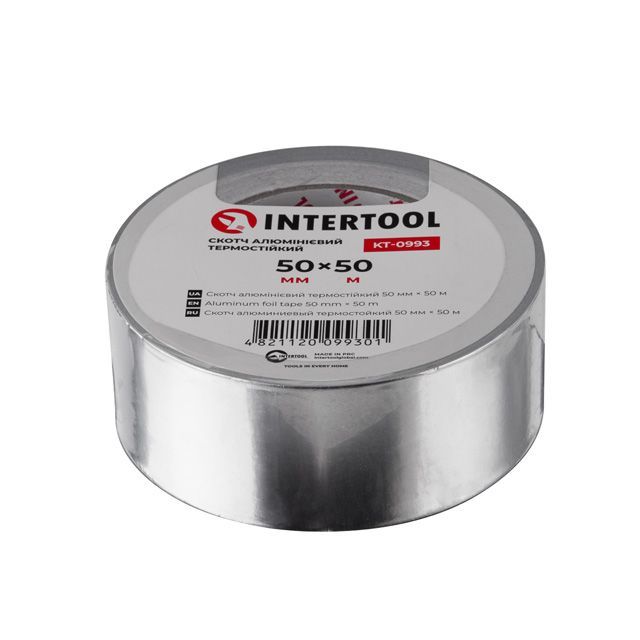 Скотч алюминиевый термостойкий 50 м, 50 мм INTERTOOL KT-0993