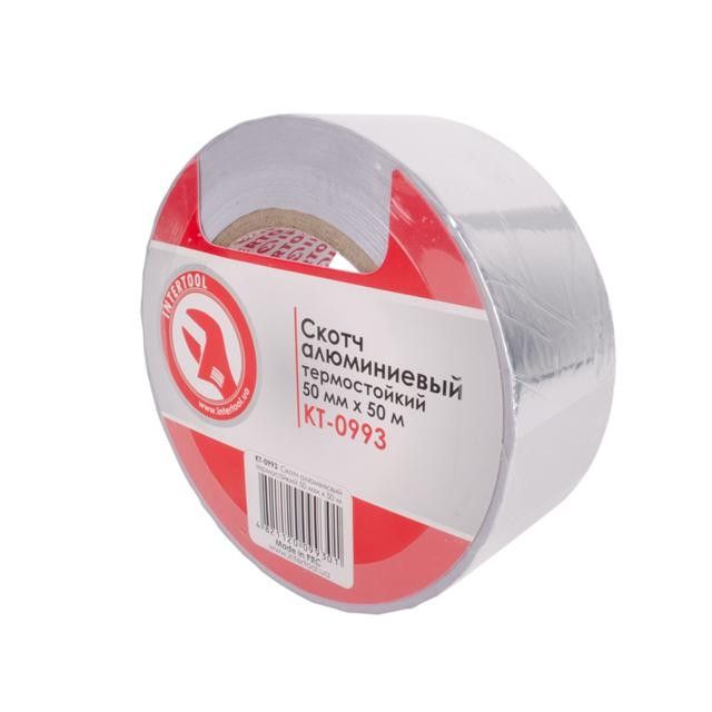 Скотч алюминиевый термостойкий 50 м, 50 мм INTERTOOL KT-0993