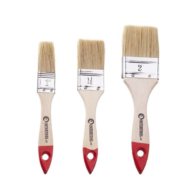 Набор кистей флейцевых 25, 38, 50 мм, 3 ед. INTERTOOL KT-1003 Набор кистей флейцевых 25, 38, 50 мм, 3 ед. INTERTOOL KT-1003