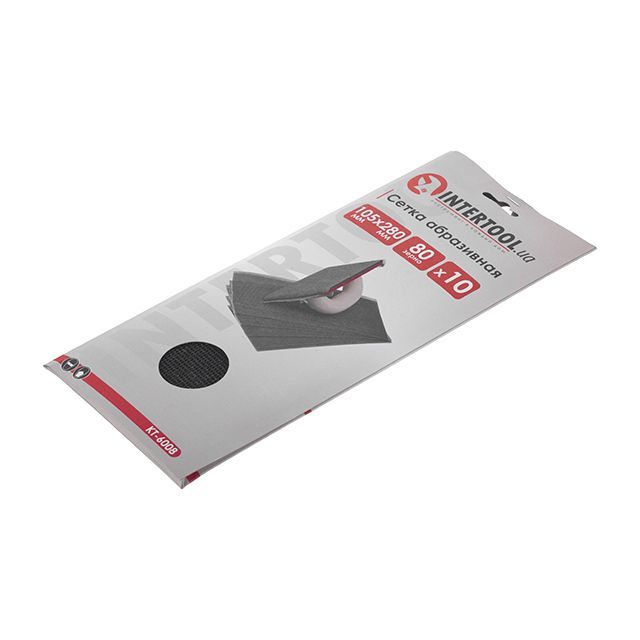 Сетка абразивная 280*105 мм, К80, 10 ед. INTERTOOL KT-6008