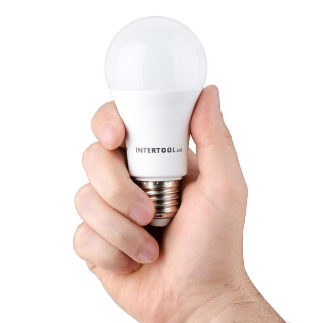 Светодиодная лампа LED 15 Вт, E27, 220 В, гарантия 3 года INTERTOOL LL-0017