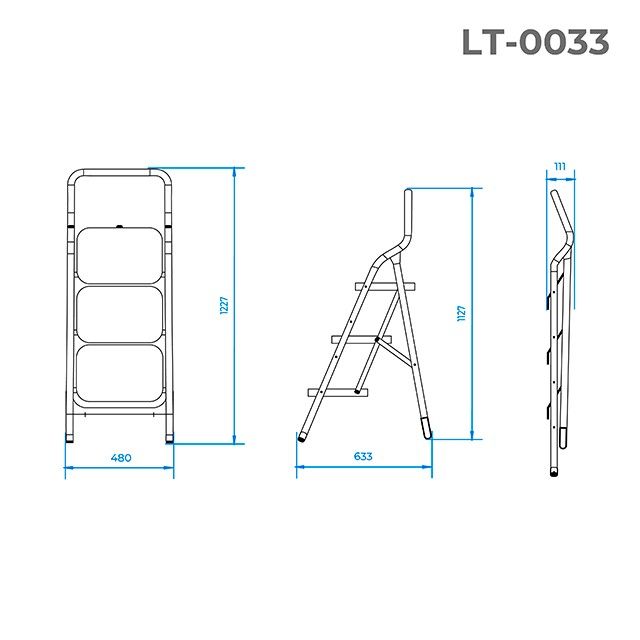 Стремянка, 3 ступ., высота 1,1 м INTERTOOL LT-0033