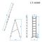 Лестница алюминиевая, 2-х секционная универсальная раскладная, 2*8 ступ., 3,69 м INTERTOOL LT-0208