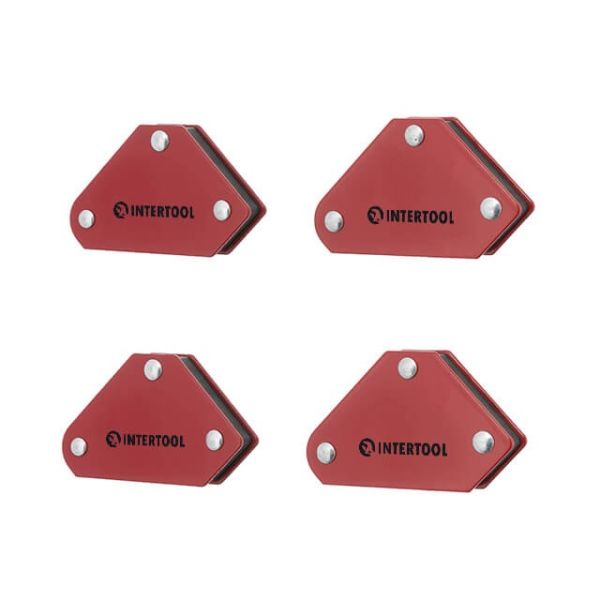 Набор держателей магнитных для сварки 4 шт, 45°, 90°,135°, 4 кг, 53х37х47х7 мм INTERTOOL MW-0008 Набор держателей магнитных для сварки 4 шт, 45°, 90°,135°, 4 кг, 53х37х47х7 мм INTERTOOL MW-0008