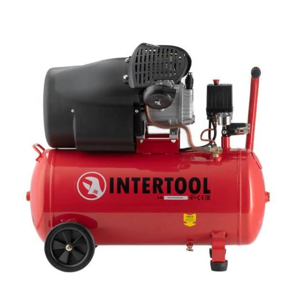 Компрессор 50 л, 2.23 кВт, 220 В, 10 атм, 354 л/мин, 2 цилиндра INTERTOOL PT-0004 Компрессор 50 л, 2.23 кВт, 220 В, 10 атм, 354 л/мин, 2 цилиндра INTERTOOL PT-0004