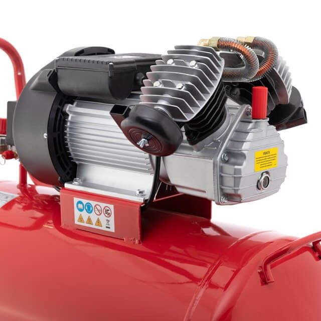 Компрессор 100 л, 3 кВт, 220 В, 10 атм, 420 л/хв., 2 циліндри INTERTOOL PT-0008