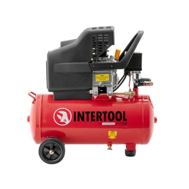 Компрессор 24 л, 1.5 кВт, 220 В, 8 атм, 206 л/хв. INTERTOOL PT-0009