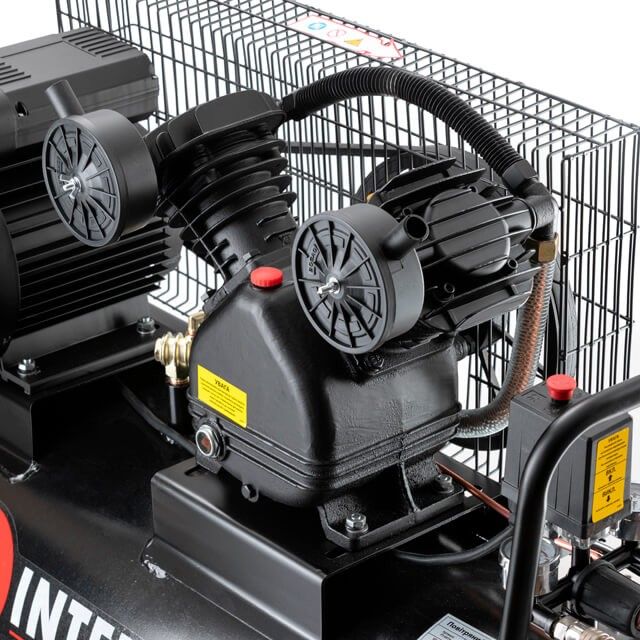 Компрессор 100 л, 3 кВт, 220 В, 10 атм, 500 л/хв., 2 циліндри, STORM INTERTOOL PT-0014