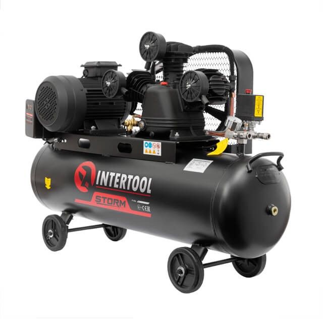 Компрессор 100 л, 4 кВт, 380 В, 10 атм, 600 л/хв., 3 циліндри STORM INTERTOOL PT-0036