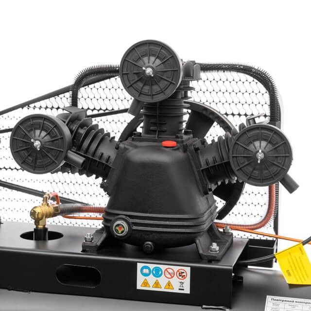 Компрессор 100 л, 4 кВт, 380 В, 10 атм, 600 л/хв., 3 циліндри STORM INTERTOOL PT-0036