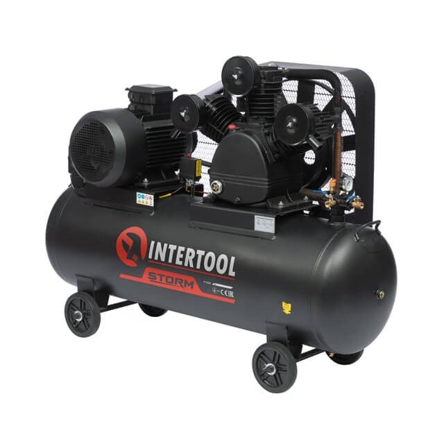 Компрессор 300 л, 11 кВт, 380 В, 10 атм, 1600 л/мин. 3 цилиндра INTERTOOL PT-0050