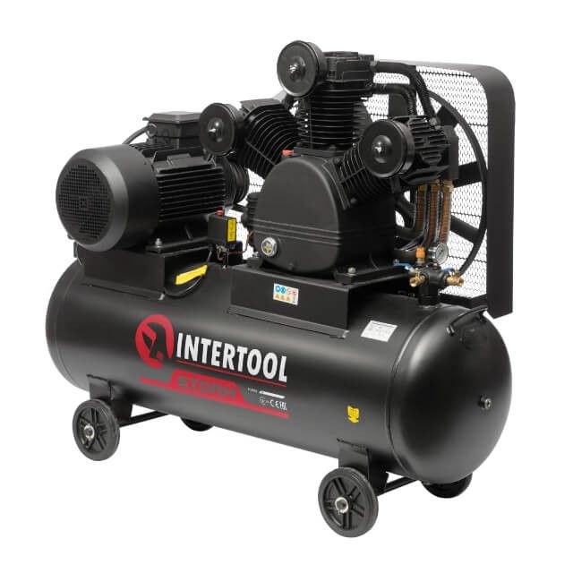 Компрессор 300 л, 15 кВт, 380 В, 10 атм, 2000 л/мин. 3 цилиндра INTERTOOL PT-0052